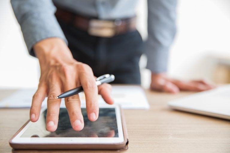 businessman using digital tablet office 1262 2239